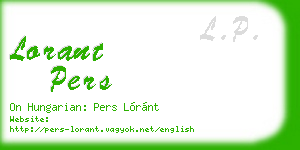 lorant pers business card
