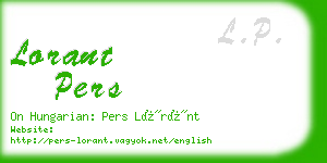 lorant pers business card